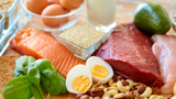 A range of protein-rich foods, including eggs, salmon and nuts